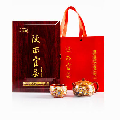 5-10 AÑOS Edad Té oficial de Shaanxi de primera clase Tianjian Té verde de hoja oscura Fu Té con cartón Bebida especial para la salud