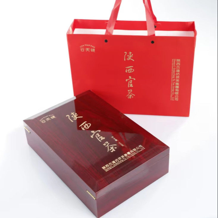 Especialidad Bebida de Salud Vida útil a largo plazo Fu ladrillo oro flor té negro Boutique caja de regalo para regalos